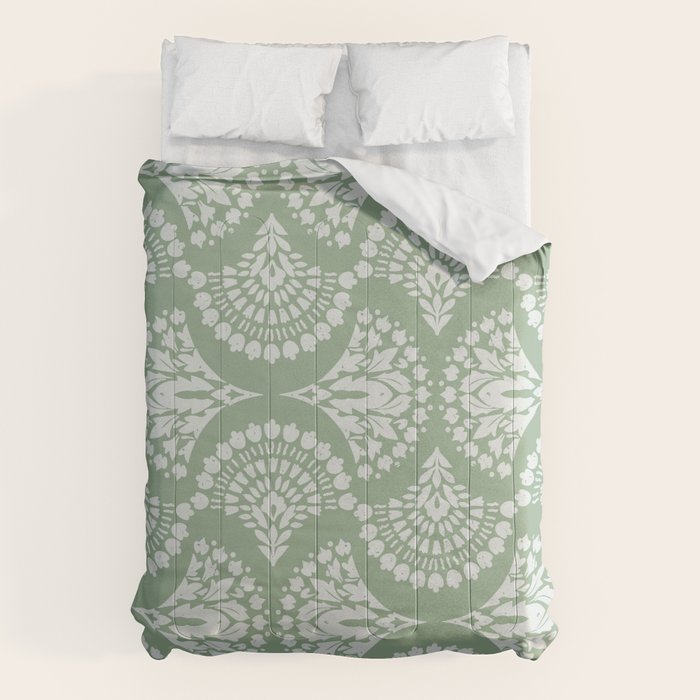 Sage Green Ornate Boho Comforter Gallery Image 6