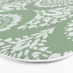 Sage Green Ornate Boho Bath Mat Gallery Image 3