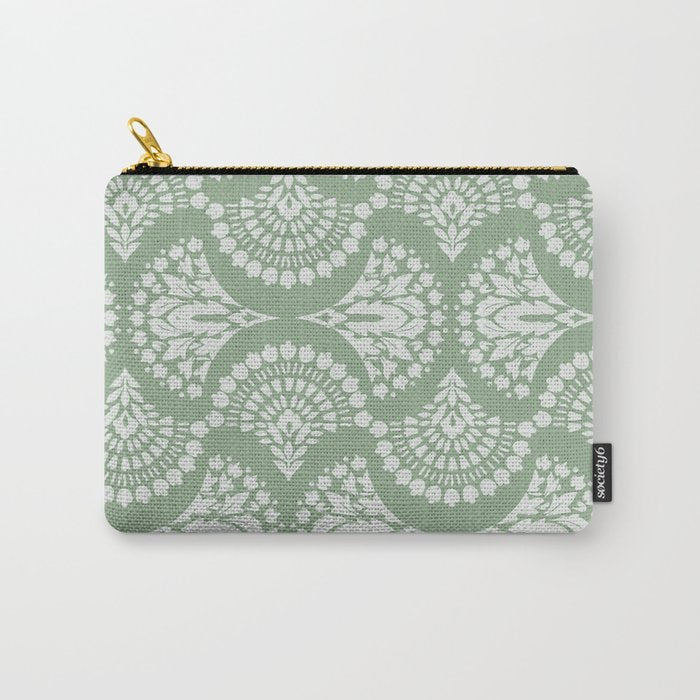 Sage Green Ornate Boho Carry All Pouch Gallery Image 1