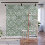 Sage Green Ornate Boho Wall Mural Gallery Image 1