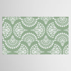 Sage Green Ornate Boho Tablecloth Gallery Image 2