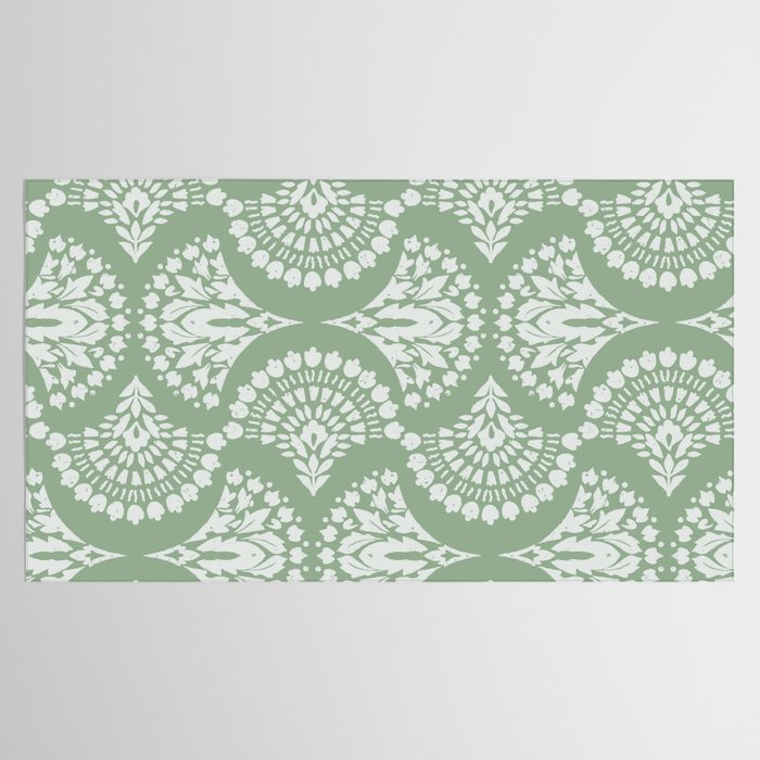 Sage Green Ornate Boho Tablecloth Gallery Image 2