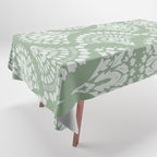 Sage Green Ornate Boho Tablecloth Gallery Image 1