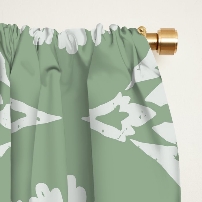 Sage Green Ornate Boho Window Curtain Gallery Image 2