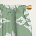 Sage Green Ornate Boho Window Curtain Gallery Image 2