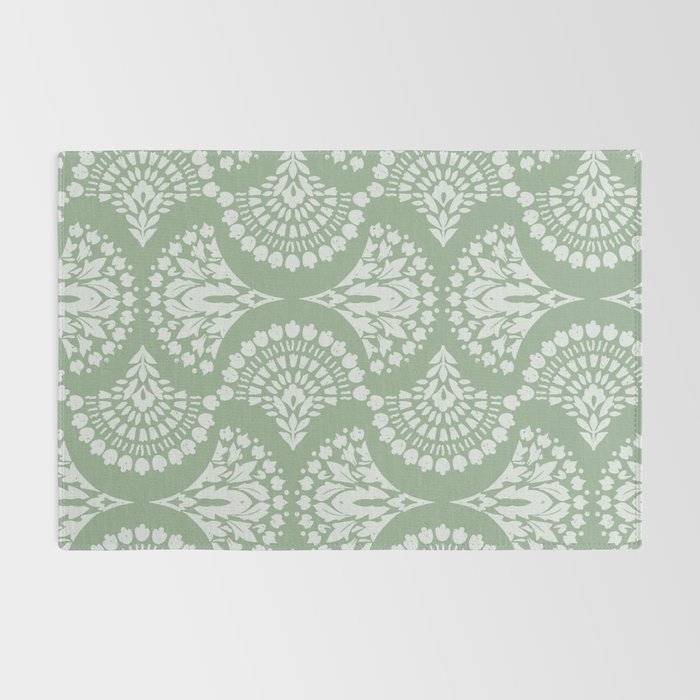 Sage Green Ornate Boho Rug Gallery Image 2