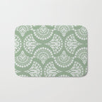 Sage Green Ornate Boho Bath Mat Gallery Image 1