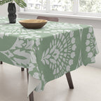 Sage Green Ornate Boho Tablecloth Gallery Image 3