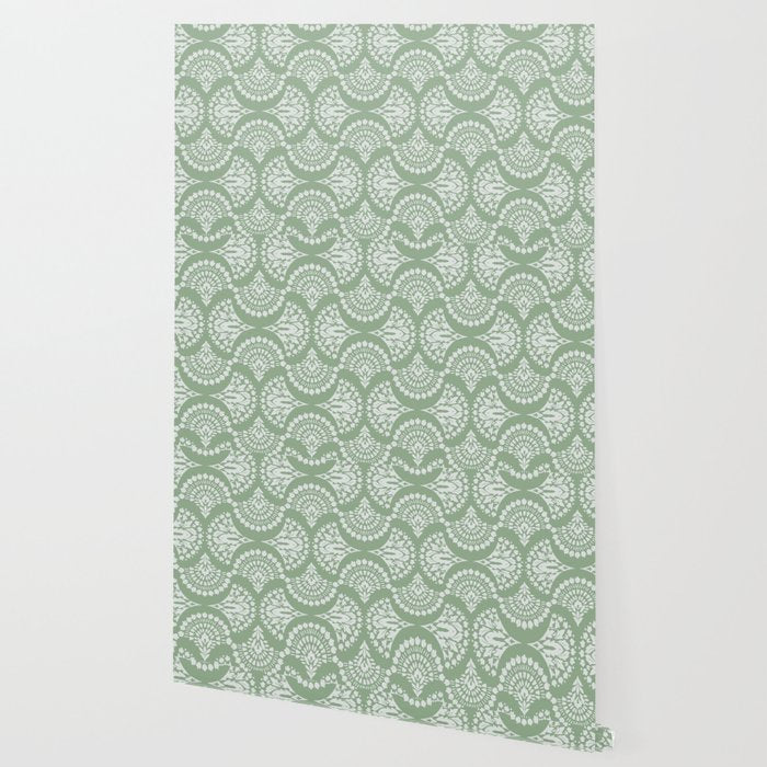 Sage Green Ornate Boho Wallpaper Gallery Image 2