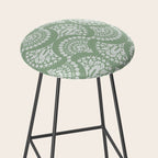 Sage Green Ornate Boho Stool Gallery Image 2
