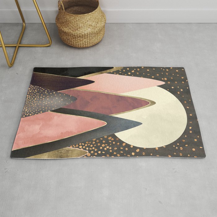 Pink and Gold Peaks Rug Gallery Image 1