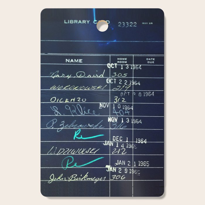 Library Card 23322 Negative Cutting Board Gallery Image 1