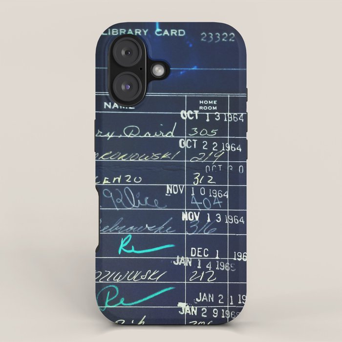 Library Card 23322 Negative iPhone Case Gallery Image 1