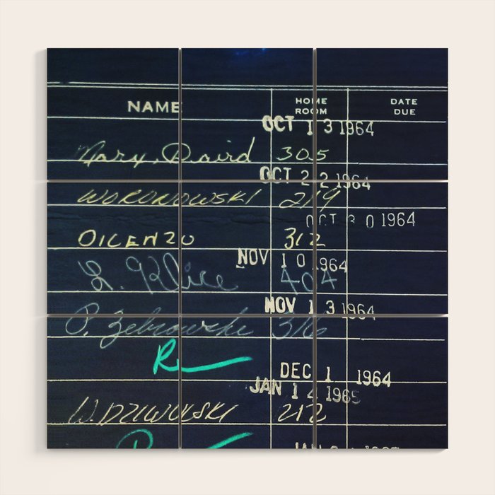 Library Card 23322 Negative Wood Wall Art Gallery Image 1