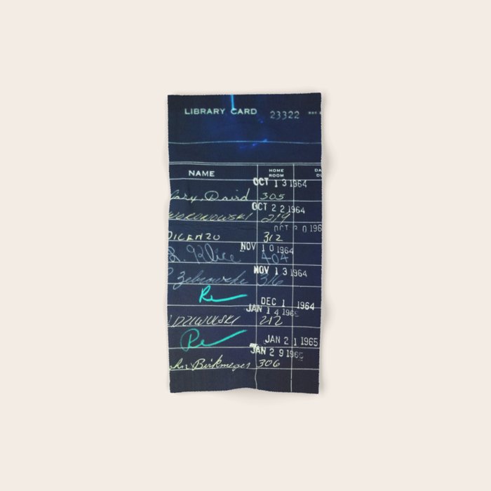 Library Card 23322 Negative Bath Towel Gallery Image 1
