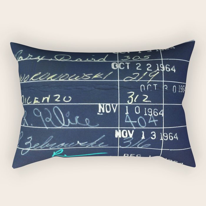 Library Card 23322 Negative Rectangular Pillow Gallery Image 1
