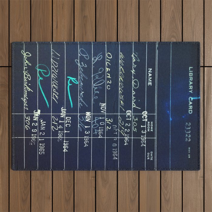 Library Card 23322 Negative Outdoor Rug Gallery Image 1