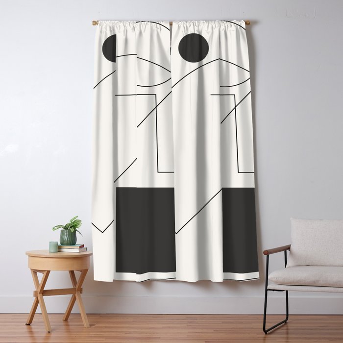 Abstract Minimal Geometric 2 Window Curtain Gallery Image 5