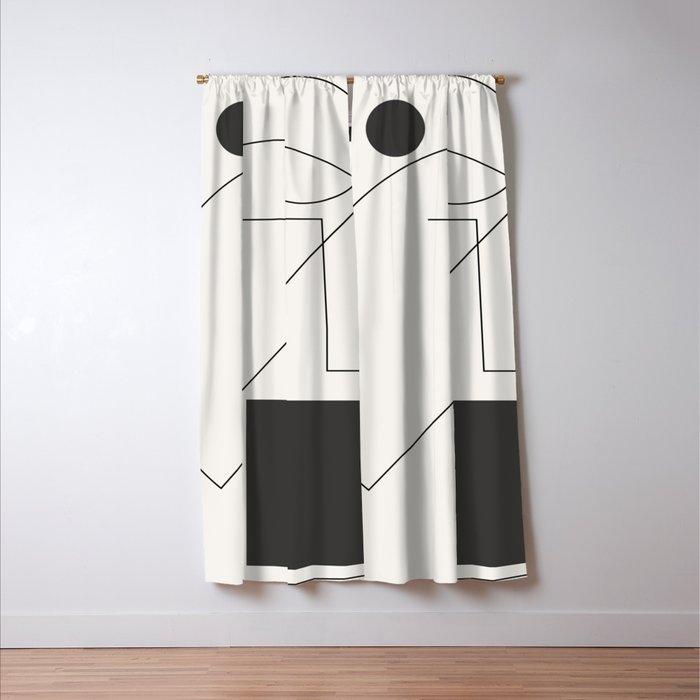 Abstract Minimal Geometric 2 Window Curtain Gallery Image 3