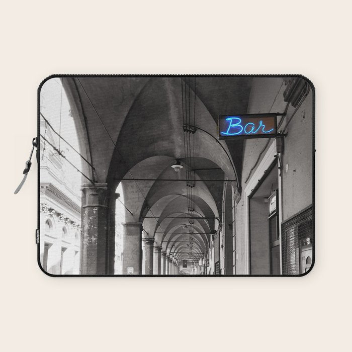 Black and white Bologna Street Photography Laptop Sleeve Gallery Image 1
