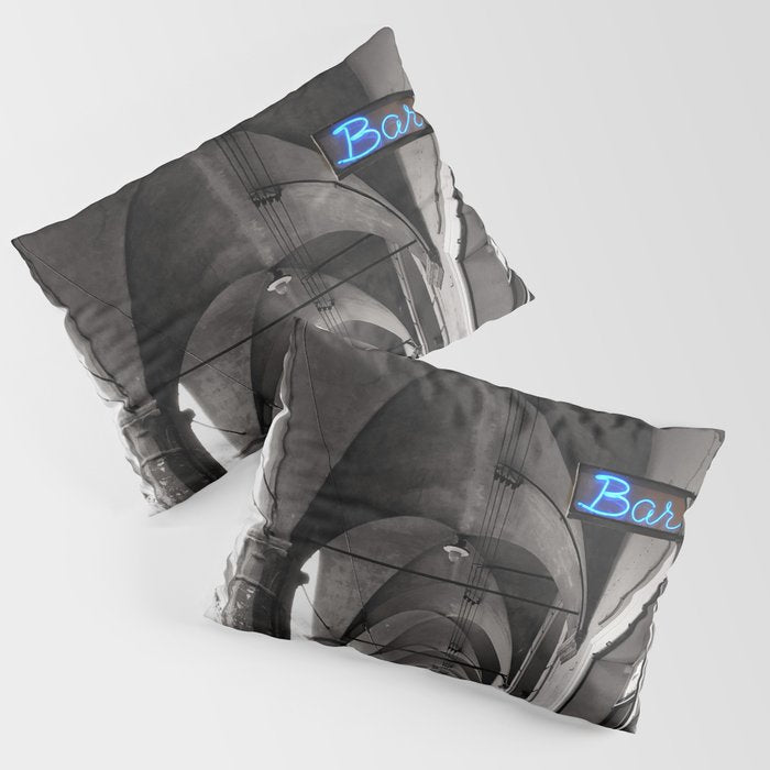 Black and white Bologna Street Photography Pillow Sham Gallery Image 3