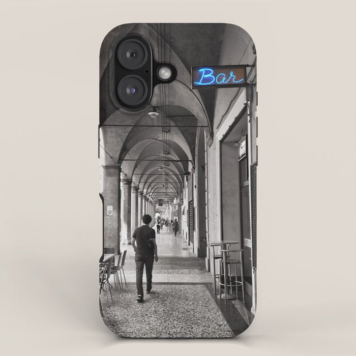 Black and white Bologna Street Photography iPhone Case Gallery Image 1