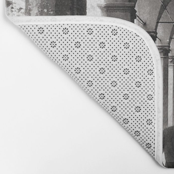 Black and white Bologna Street Photography Bath Mat Gallery Image 2