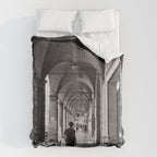 Black and white Bologna Street Photography Comforter Gallery Image 6