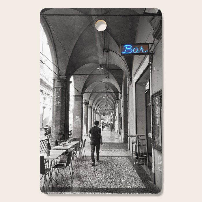 Black and white Bologna Street Photography Cutting Board Gallery Image 1