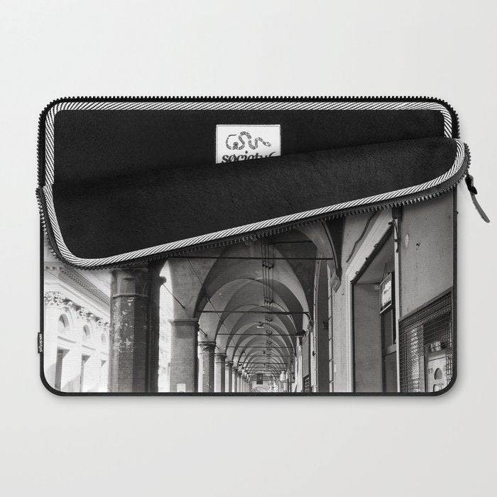Black and white Bologna Street Photography Laptop Sleeve Gallery Image 2