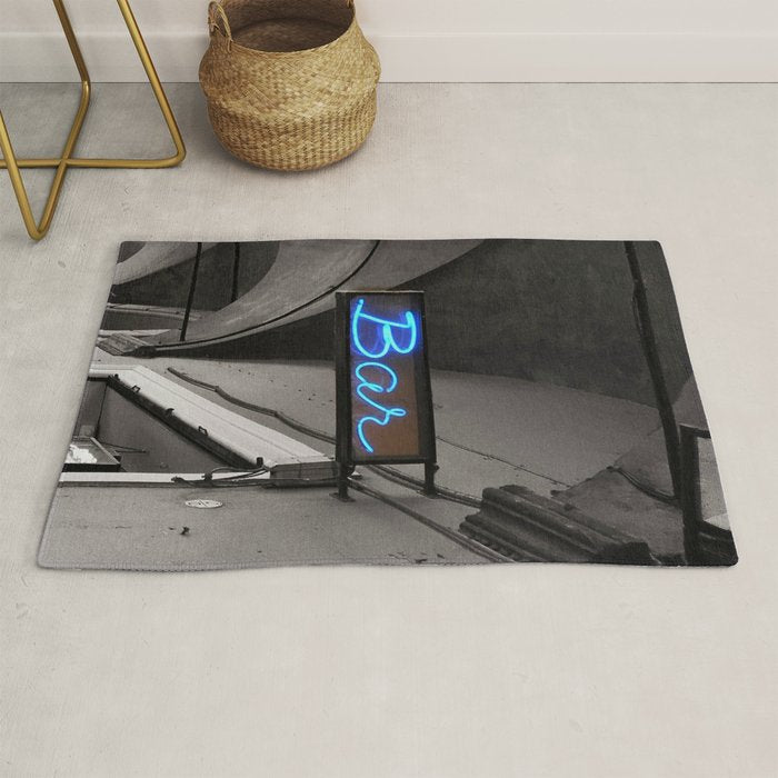 Black and white Bologna Street Photography Rug Gallery Image 1