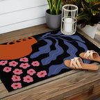 Delightful floral Outdoor Rug Gallery Image 2