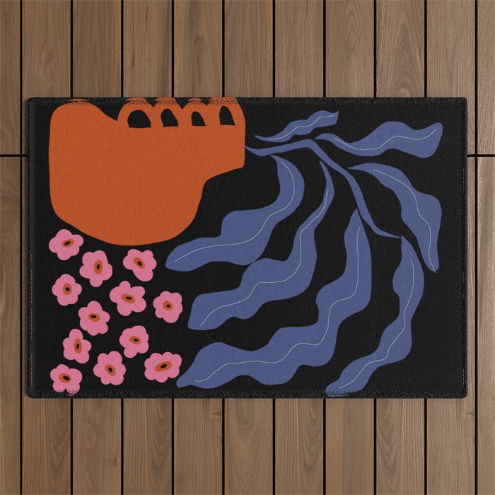Delightful floral Outdoor Rug Gallery Image 1