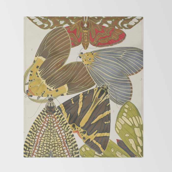 Moth Print by E.A. Seguy, 1925 #5 Throw Blanket Gallery Image 2