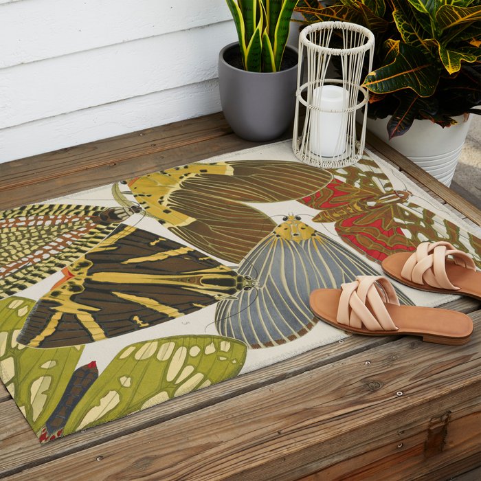 Moth Print by E.A. Seguy, 1925 #5 Outdoor Rug Gallery Image 2