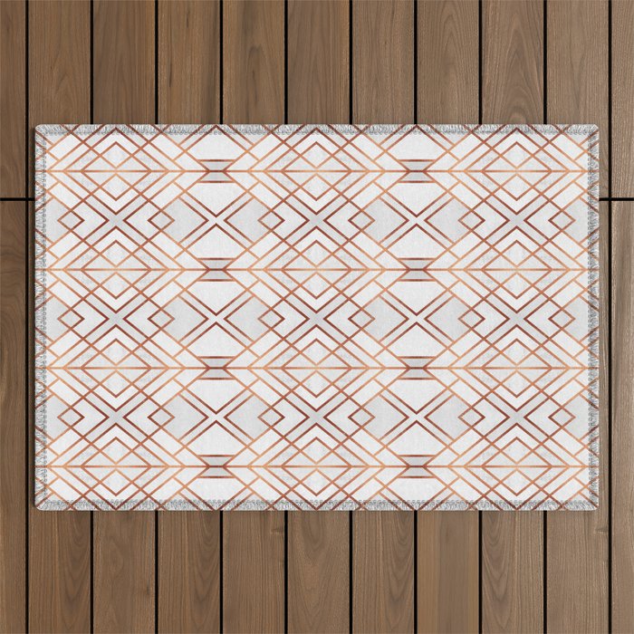 Copper Geo Outdoor Rug Gallery Image 1