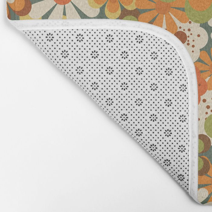 70's Retro Flowers Print Bath Mat Gallery Image 2