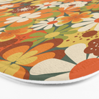70's Retro Flowers Print Bath Mat Gallery Image 3