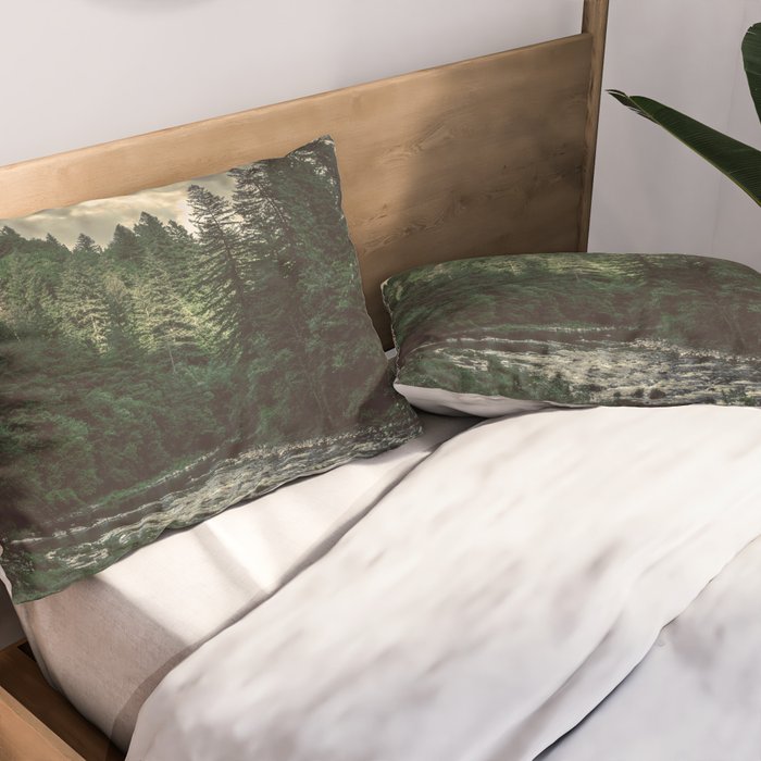 Pacific Northwest River - Nature Photography Pillow Sham Gallery Image 2