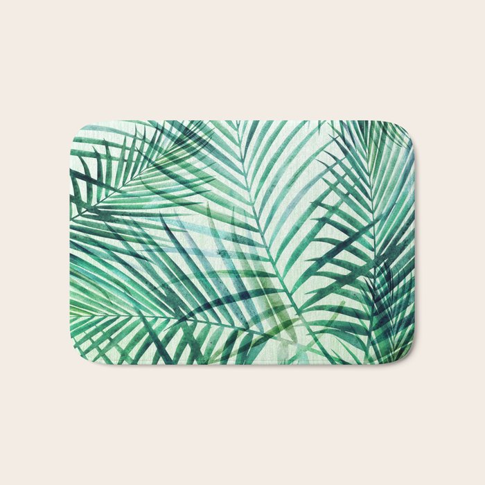 Tropical Fronds Abstract Design Bath Mat Gallery Image 1