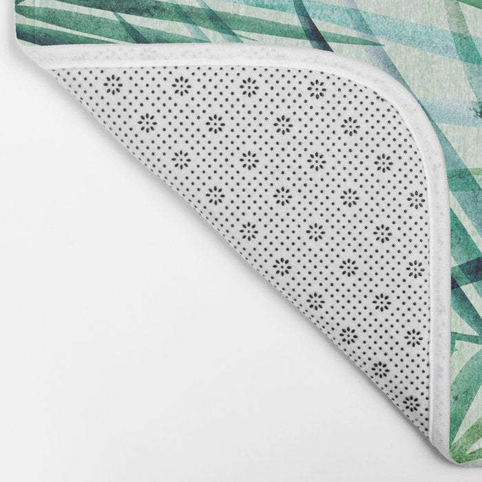 Tropical Fronds Abstract Design Bath Mat Gallery Image 2