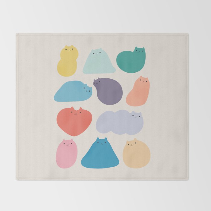 Cat Landscape 168 - Colourful Cats Throw Blanket Gallery Image 2