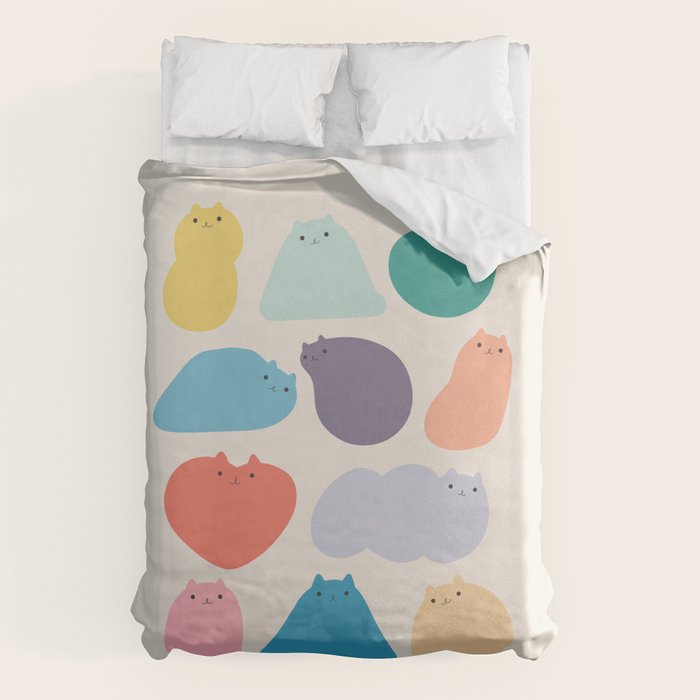 Cat Landscape 168 - Colourful Cats Duvet Cover Gallery Image 1