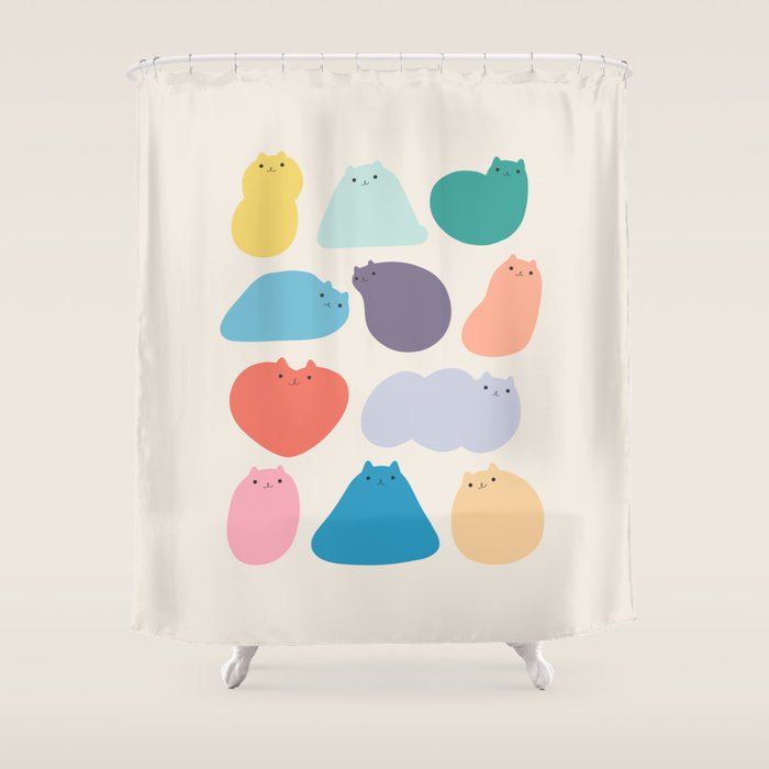 Cat Landscape 168 - Colourful Cats Shower Curtain Gallery Image 1