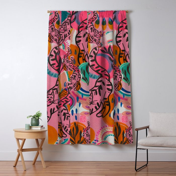 Love cats in the wild Window Curtain Gallery Image 5