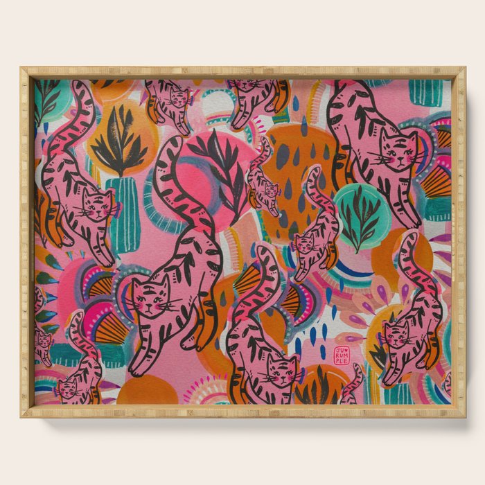 Love cats in the wild Serving Tray Gallery Image 1