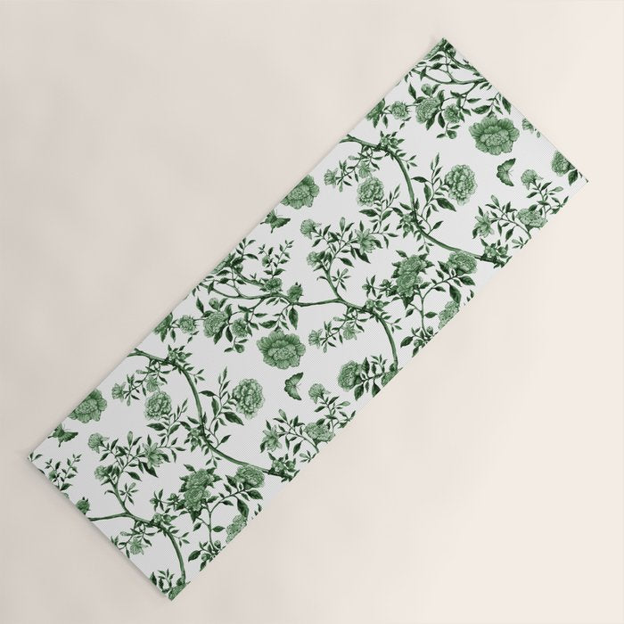 Chinoiserie Emerald Green Yoga Mat Gallery Image 1