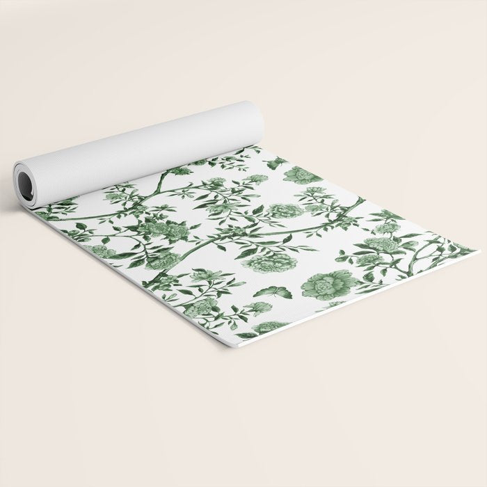 Chinoiserie Emerald Green Yoga Mat Gallery Image 2
