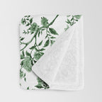 Chinoiserie Emerald Green Throw Blanket Gallery Image 3