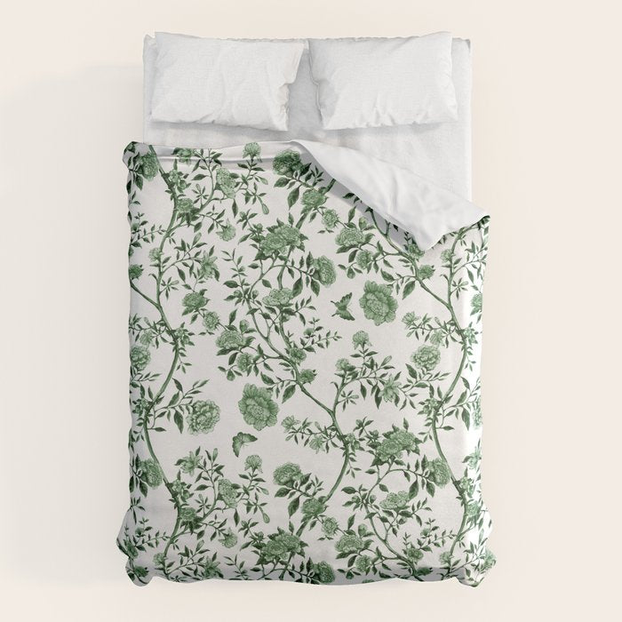 Chinoiserie Emerald Green Duvet Cover Gallery Image 6